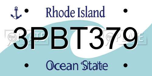 3PBT379 Rhode Island License Plate