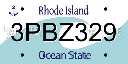 3PBZ329 Rhode Island License Plate