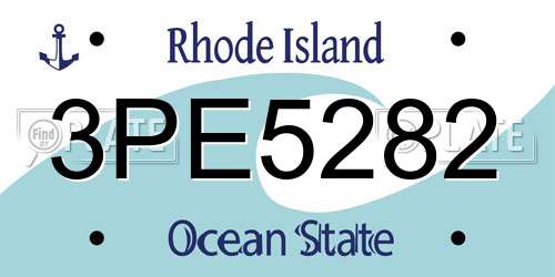 3PE5282 Rhode Island License Plate