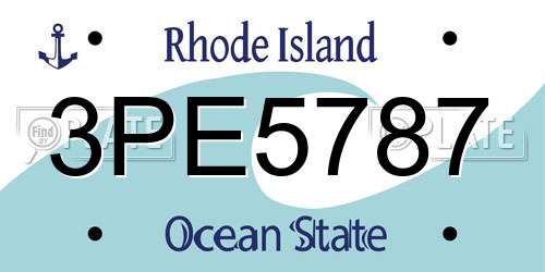 3PE5787 Rhode Island License Plate