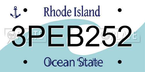 3PEB252 Rhode Island License Plate
