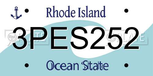3PES252 Rhode Island License Plate