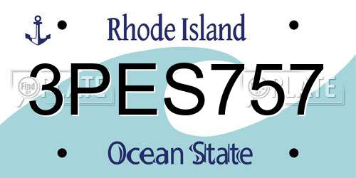 3PES757 Rhode Island License Plate