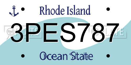 3PES787 Rhode Island License Plate