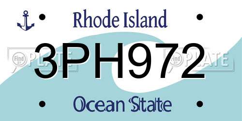 3PH972 Rhode Island License Plate
