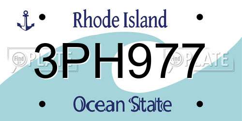 3PH977 Rhode Island License Plate