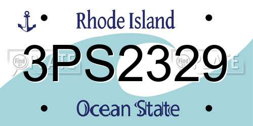 3PS2329 Rhode Island License Plate