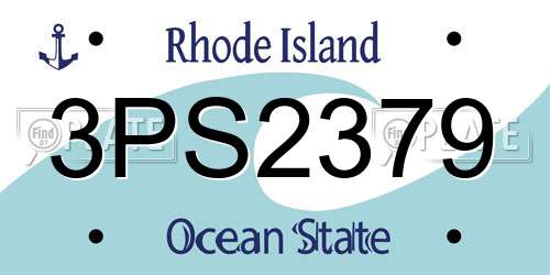 3PS2379 Rhode Island License Plate