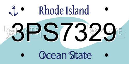 3PS7329 Rhode Island License Plate
