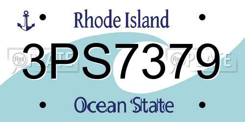 3PS7379 Rhode Island License Plate