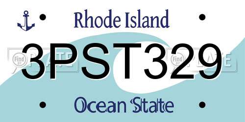 3PST329 Rhode Island License Plate