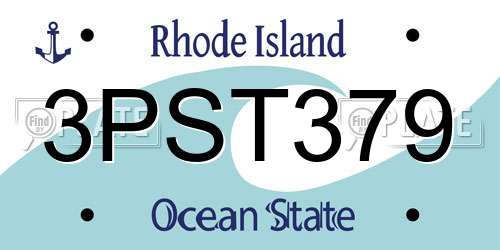3PST379 Rhode Island License Plate
