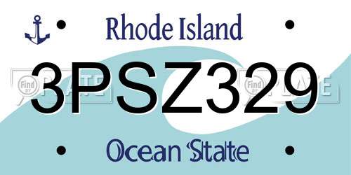 3PSZ329 Rhode Island License Plate