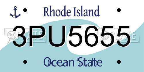 3PU5655 Rhode Island License Plate