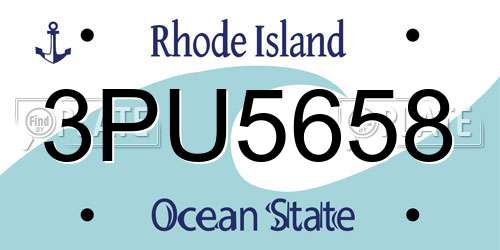 3PU5658 Rhode Island License Plate