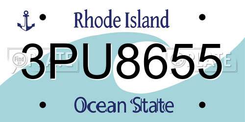 3PU8655 Rhode Island License Plate