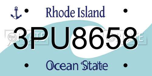 3PU8658 Rhode Island License Plate