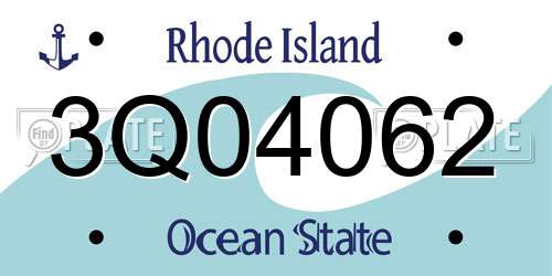 3Q04062 Rhode Island License Plate