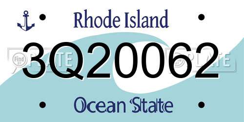 3Q20062 Rhode Island License Plate