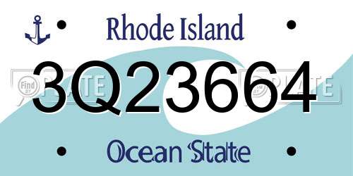 3Q23664 Rhode Island License Plate