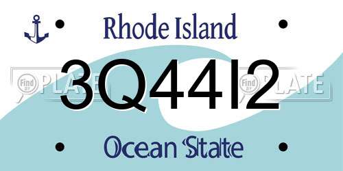3Q44I2 Rhode Island License Plate