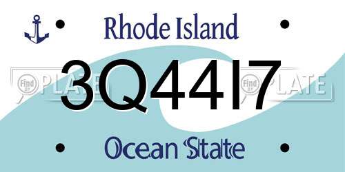 3Q44I7 Rhode Island License Plate