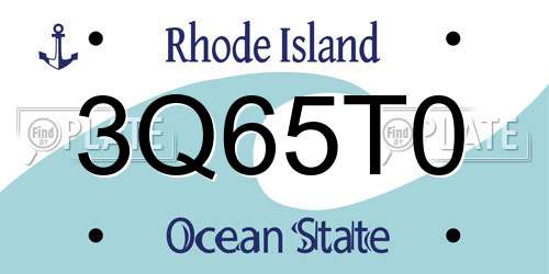 3Q65T0 Rhode Island License Plate