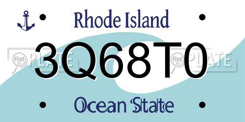 3Q68T0 Rhode Island License Plate