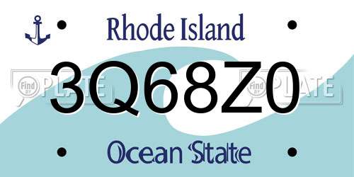 3Q68Z0 Rhode Island License Plate