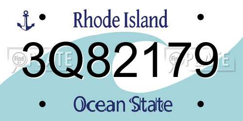 3Q82179 Rhode Island License Plate