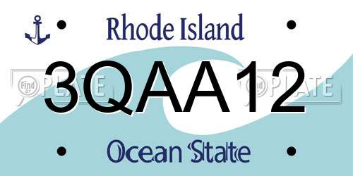 3QAA12 Rhode Island License Plate