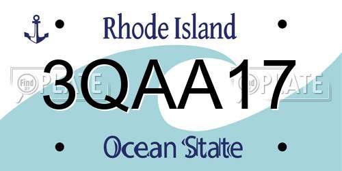 3QAA17 Rhode Island License Plate