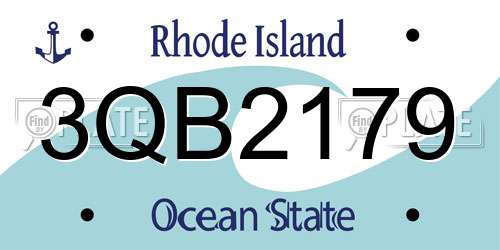 3QB2179 Rhode Island License Plate