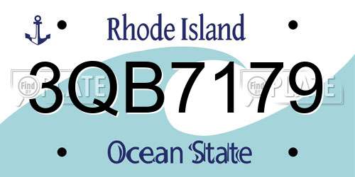 3QB7179 Rhode Island License Plate