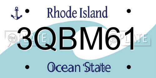 3QBM61 Rhode Island License Plate