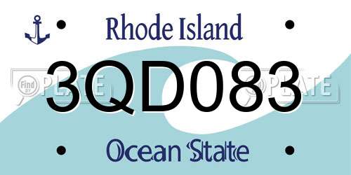 3QD083 Rhode Island License Plate