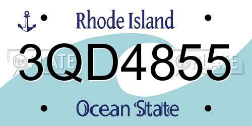3QD4855 Rhode Island License Plate