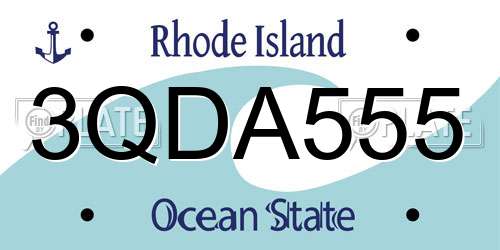 3QDA555 Rhode Island License Plate