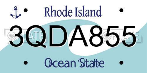 3QDA855 Rhode Island License Plate