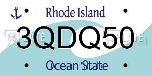 3QDQ50 Rhode Island License Plate