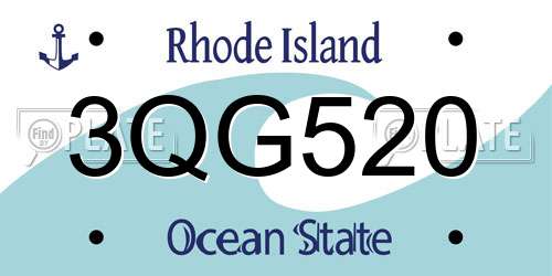 3QG520 Rhode Island License Plate