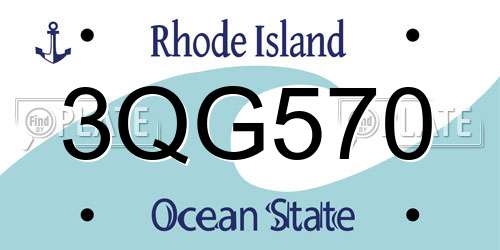 3QG570 Rhode Island License Plate