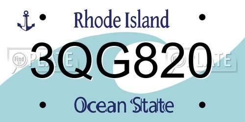 3QG820 Rhode Island License Plate