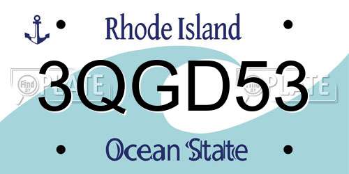 3QGD53 Rhode Island License Plate