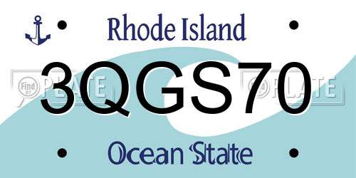 3QGS70 Rhode Island License Plate