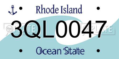 3QL0047 Rhode Island License Plate