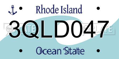 3QLD047 Rhode Island License Plate