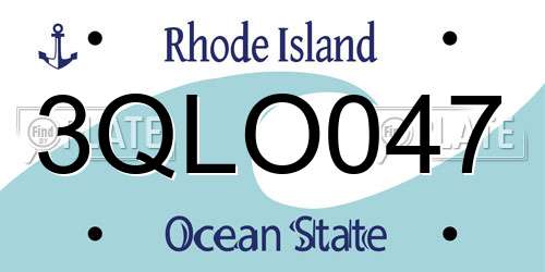 3QLO047 Rhode Island License Plate