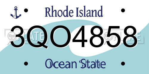 3QO4858 Rhode Island License Plate