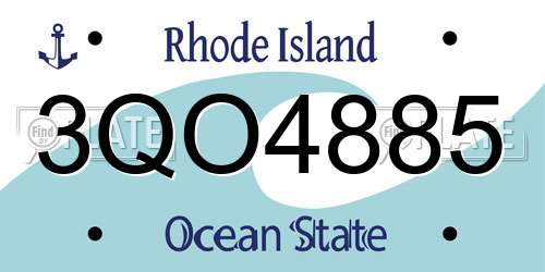 3QO4885 Rhode Island License Plate